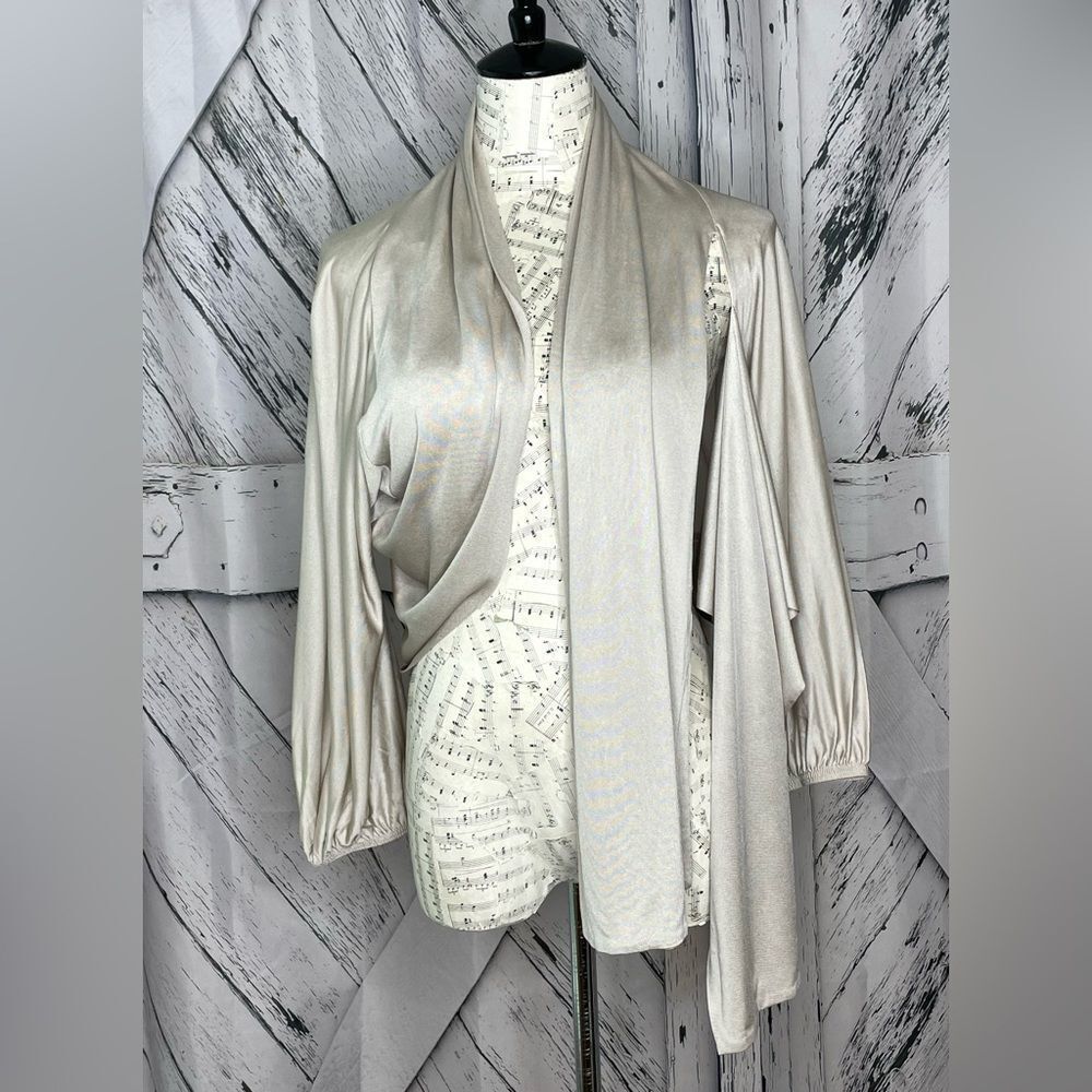 Spiegel Open Front Asymmetrical Silk Cardigan XL Runs Small